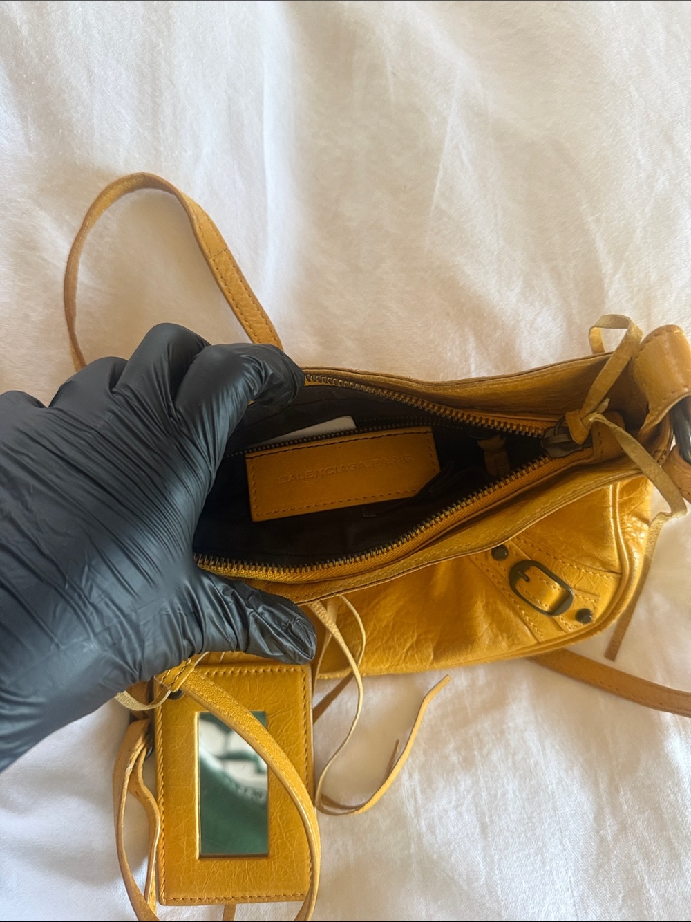 Balenciaga Mustard Leather Crossbody with Tassel Details - Picture 8 of 9